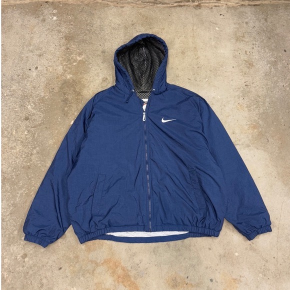 Nike Other - Nike Men's Reversible Hooded Windbreaker Jacket Blue XXL Mesh Lined‎